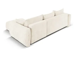 Sofá|Cosmopolitan Design - Sofá convertível de canto direito com caixa de arrumação "Matera" 4 lugares em tecido chenille claro - 253x173x86cm Bege