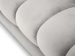 Cosmopolitan Design - Sofá "Bali" 3 lugares em veludo prata - 177x92x75cm^ Sofá