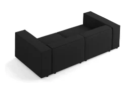 Sofá|Cosmopolitan Design - Sofá "Arendal" 3 lugares em tecido chenille com efeito canelado - 204x102x70cm Preto