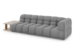 Clearance Cosmopolitan Design - Sofá modular virado para a esquerda "Sky" 4 lugares em veludo cinza claro - 297x102x75cm Cinzento claro