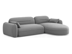 Cosmopolitan Design - Sofá modular de canto direito "Sydney" 4 lugares em veludo cinza claro - 275x165x70cm^ Sofá