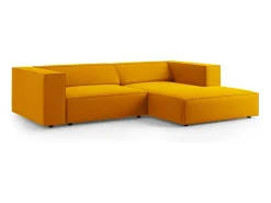 Cosmopolitan Design - Sofá de canto direito "Arendal" 3 lugares em veludo - 224x166x70cm^ Sofá