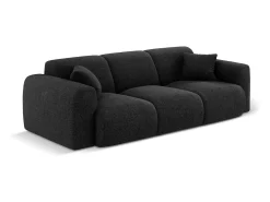 Sofá*Cosmopolitan Design - Sofá "Nolio" 3 lugares em tecido chenille - 235x95x72cm Preto
