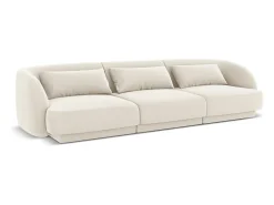 Discount Cosmopolitan Design - Sofá "Tulum" 3 lugares em veludo claro - 255x90x70cm Bege