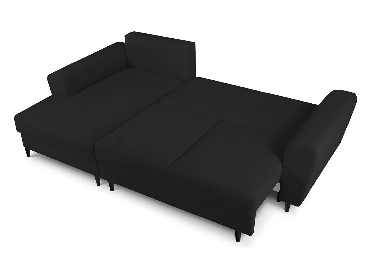 Cosmopolitan Design - Sofá convertível de canto esquerdo com caixa de arrumação "Kyoto" 4 lugares em tecido bouclé - 241x145x88cm^ Sofá
