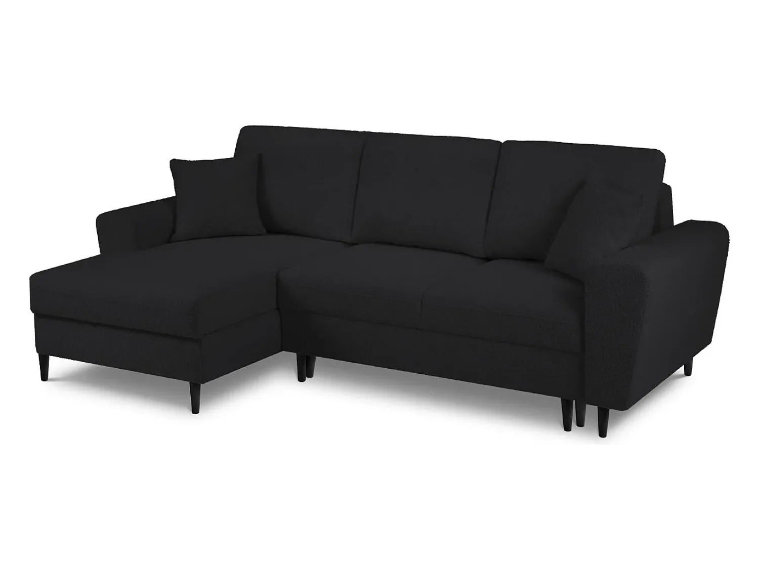 Cosmopolitan Design - Sofá convertível de canto esquerdo com caixa de arrumação "Kyoto" 4 lugares em tecido bouclé - 241x145x88cm^ Sofá