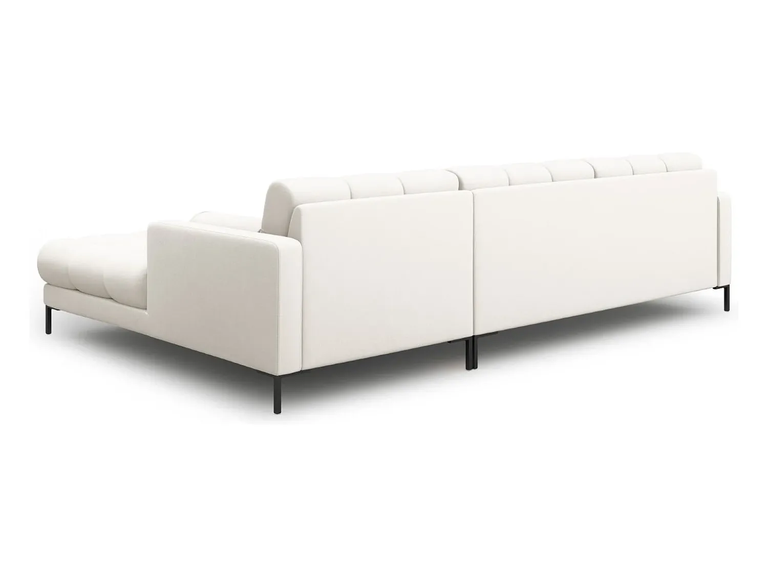Sofá*Cosmopolitan Design - Sofá de canto direito "Bali" 5 lugares em tecido estrutural claro - 293x185x75cm Bege