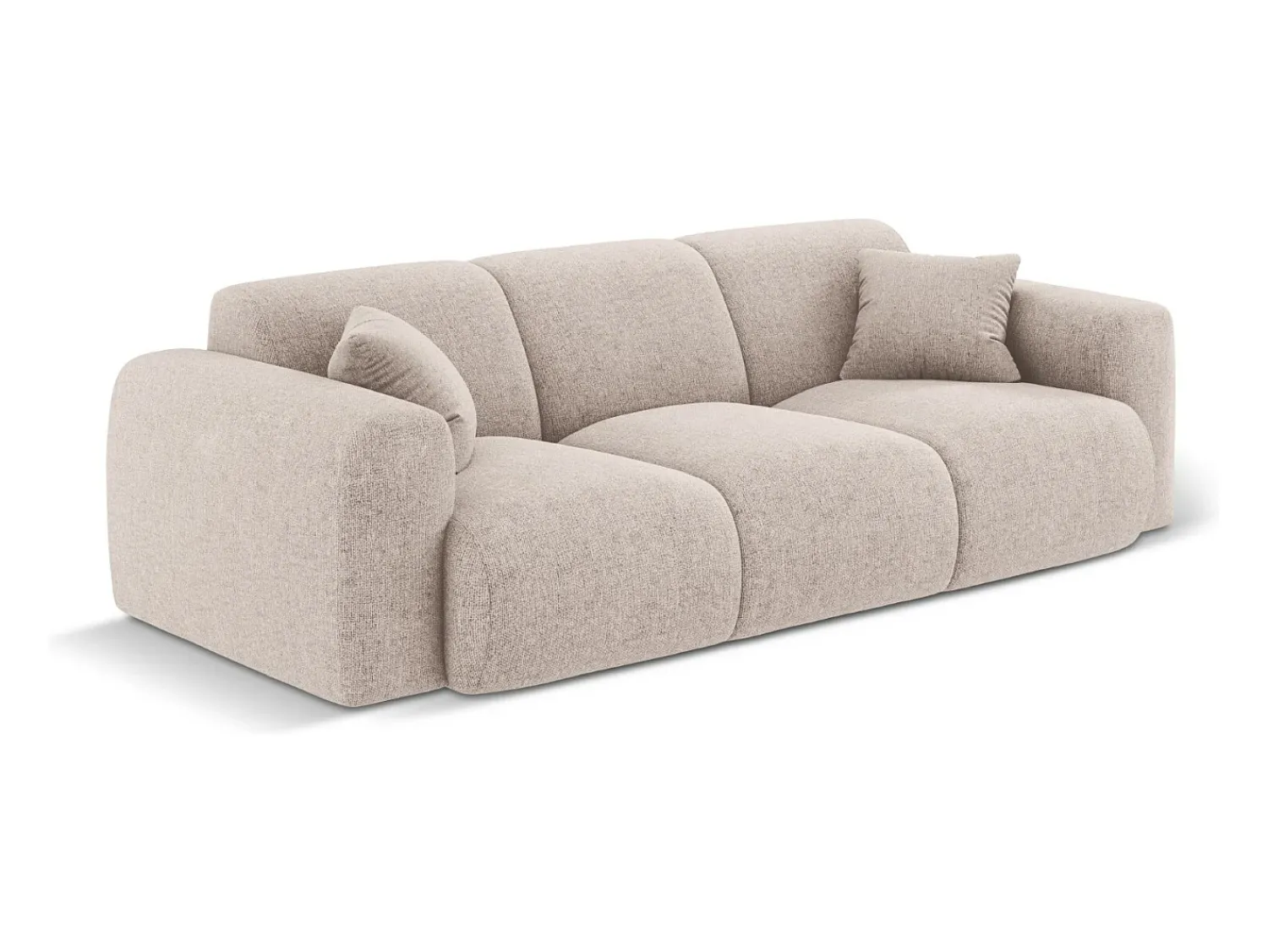 Sofá|Cosmopolitan Design - Sofá "Nolio" 3 lugares em tecido chenille - 235x95x72cm Bege