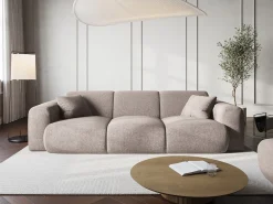 Sofá|Cosmopolitan Design - Sofá "Nolio" 3 lugares em tecido chenille - 235x95x72cm Bege
