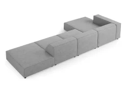 Sofá*Cosmopolitan Design - Sofá de canto esquerdo "Arendal" 5 lugares em tecido chenille com efeito canelado cinza escuro - 341x166x70cm Cinza antracite