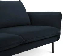 Cosmopolitan Design - Sofá "Vienna" 3 lugares em veludo - 200x92x95cm Azul escuro