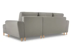Cosmopolitan Design - Sofá convertível de canto direito com caixa de arrumação "Kyoto" 4 lugares em tecido bouclé cinza - 241x145x88cm^ Sofá