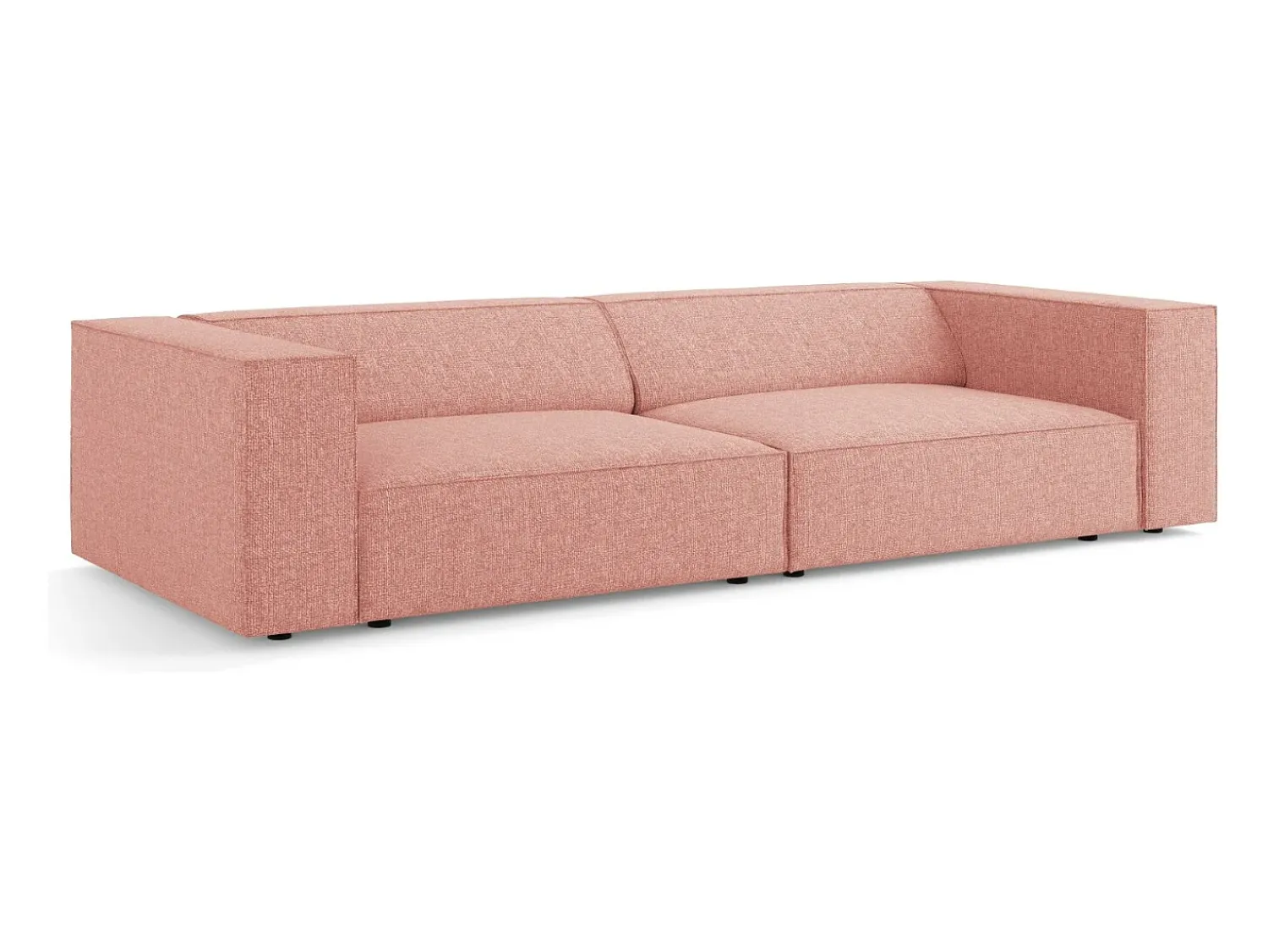 Sofá*Cosmopolitan Design - Sofá "Arendal" 4 lugares em tecido chenille - 244x102x70cm Rosa