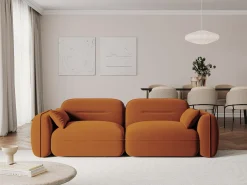 Hot Cosmopolitan Design - Sofá modular "Sydney" 3 lugares em veludo - 230x90x70cm Terracota