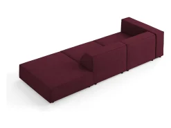 Best Cosmopolitan Design - Sofá direito "Arendal" 4 lugares em tecido chenille com efeito canelado rubi - 262x102x70cm Vermelho