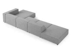 Sofá|Cosmopolitan Design - Sofá de canto direito "Arendal" 5 lugares em tecido chenille com efeito canelado cinza escuro - 341x166x70cm Cinza antracite