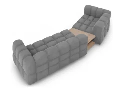 Sofá*Cosmopolitan Design - Sofá modular virado para a esquerda "Sky" 3 lugares em veludo cinza claro - 353x148x75cm Cinzento claro