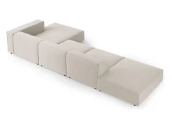Sofá|Cosmopolitan Design - Sofá de canto direito "Arendal" 5 lugares em veludo cru - 341x166x70cm Branco sujo