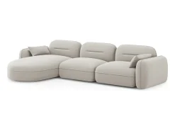 Sofá*Cosmopolitan Design - Sofá modular de canto esquerdo "Sydney" 4 lugares em veludo claro - 320x165x70cm Bege