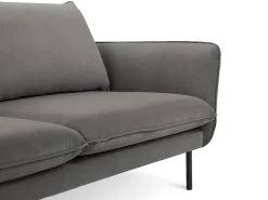 Outlet Cosmopolitan Design - Sofá "Vienna" 4 lugares em veludo cinza claro - 230x92x95cm Cinzento claro