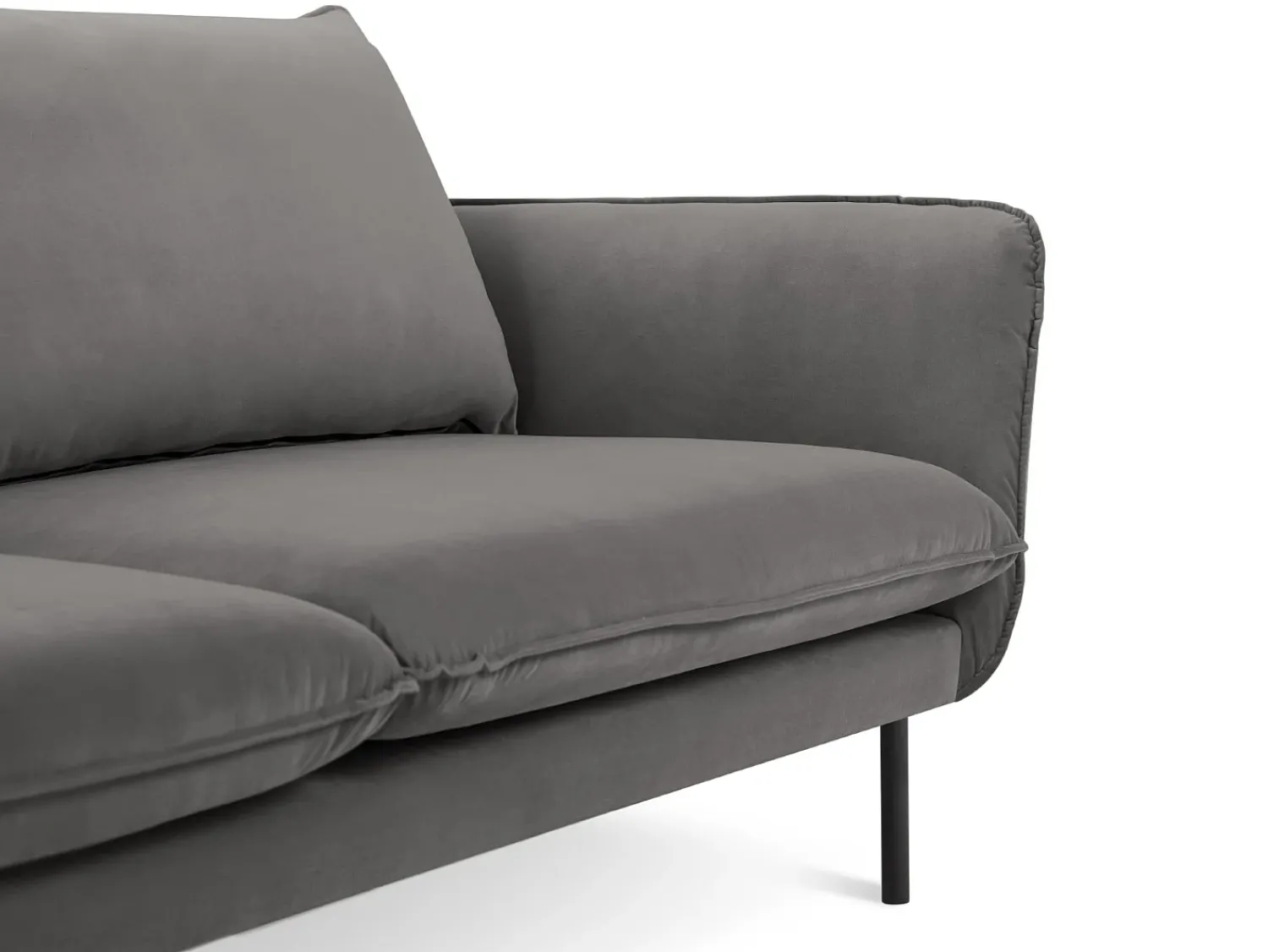 Outlet Cosmopolitan Design - Sofá "Vienna" 4 lugares em veludo cinza claro - 230x92x95cm Cinzento claro