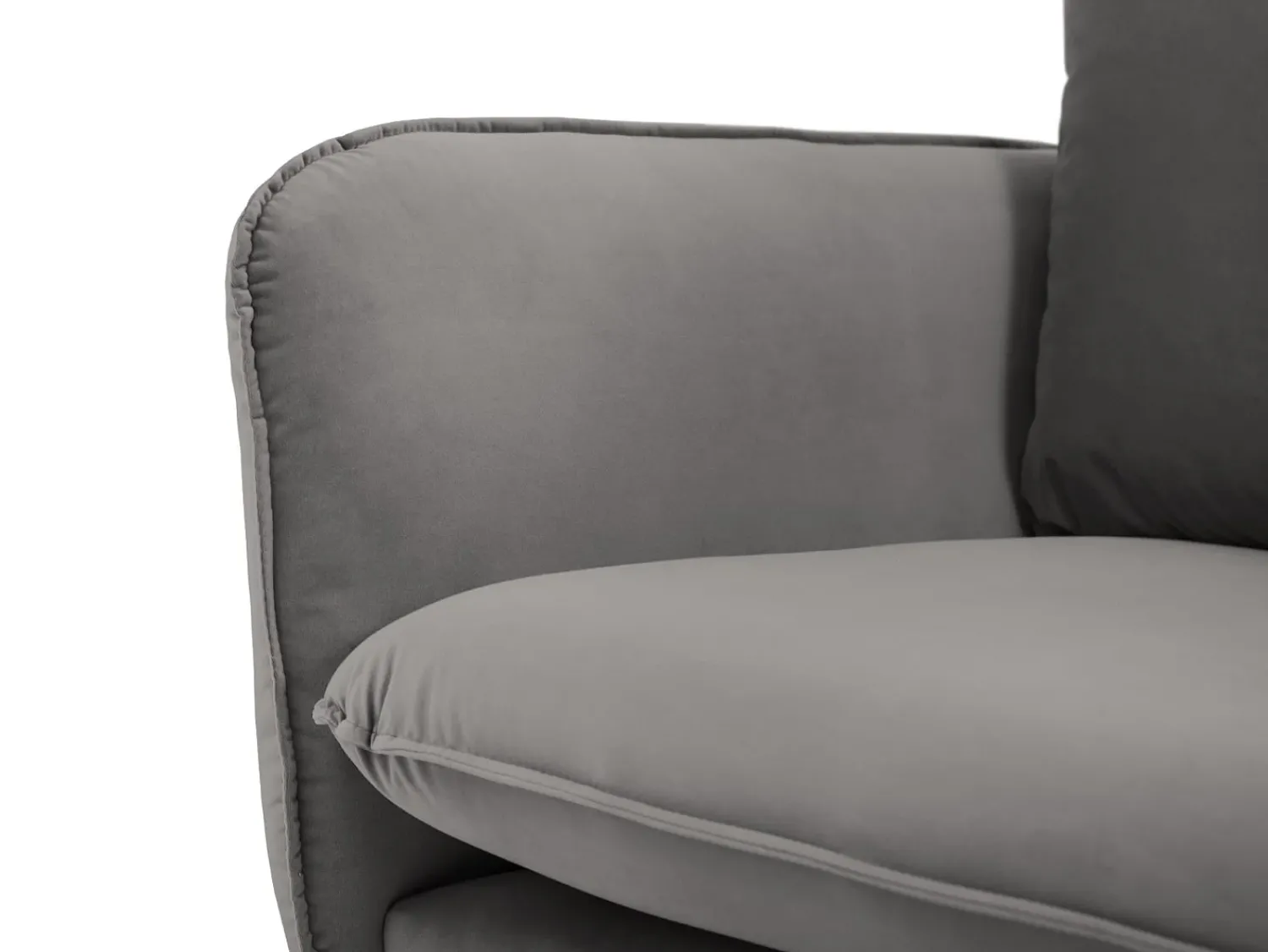 Outlet Cosmopolitan Design - Sofá "Vienna" 4 lugares em veludo cinza claro - 230x92x95cm Cinzento claro
