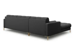 Cosmopolitan Design - Sofá de canto esquerdo "Bali" 5 lugares em tecido estrutural cinza escuro - 293x185x75cm^ Sofá