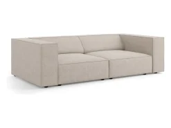 Cosmopolitan Design - Sofá "Arendal" 3 lugares em tecido chenille com efeito canelado escuro - 204x102x70cm^ Sofá