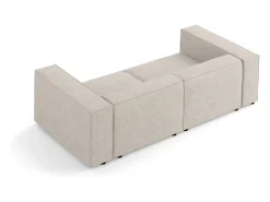 Cosmopolitan Design - Sofá "Arendal" 3 lugares em tecido chenille com efeito canelado escuro - 204x102x70cm^ Sofá