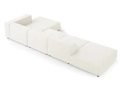 Cosmopolitan Design - Sofá de canto direito "Arendal" 5 lugares em tecido chenille com efeito canelado - 341x166x70cm^ Sofá