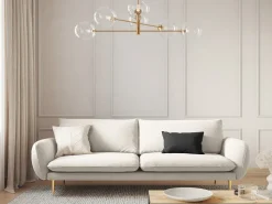 Sofá|Cosmopolitan Design - Sofá "Vienna" 4 lugares em tecido bouclé - 230x92x95cm Bege