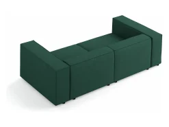 Cosmopolitan Design - Sofá "Arendal" 3 lugares em tecido chenille com efeito canelado verde garrafa - 204x102x70cm Verde pinho