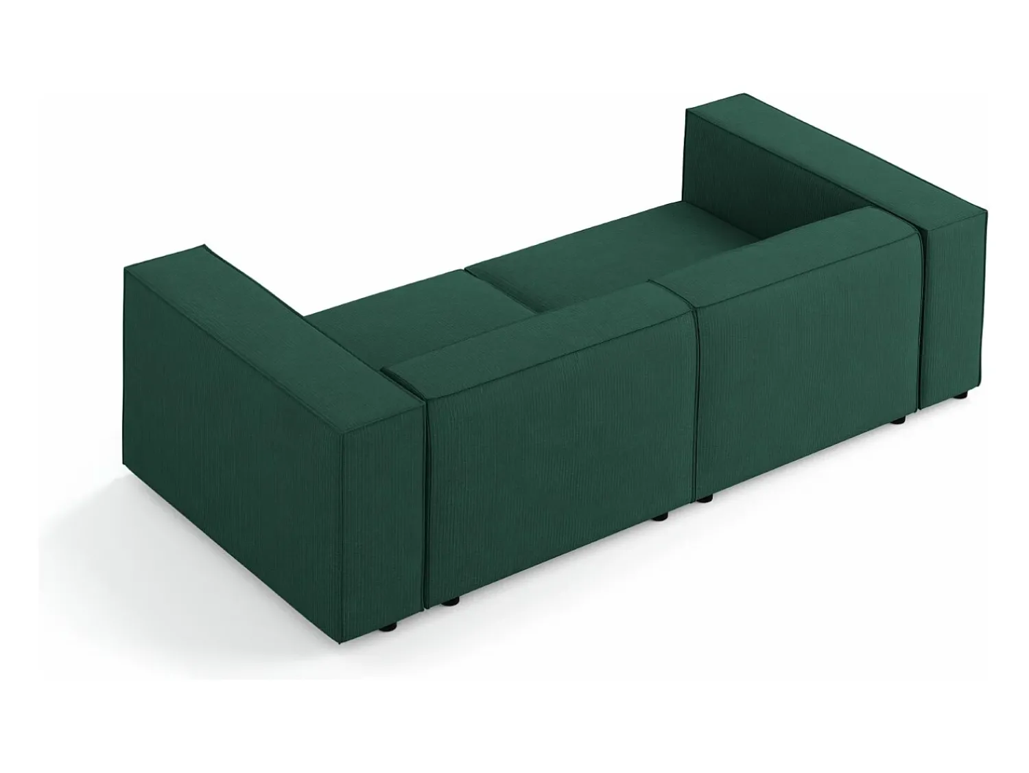 Cosmopolitan Design - Sofá "Arendal" 3 lugares em tecido chenille com efeito canelado verde garrafa - 204x102x70cm Verde pinho