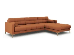 Sofá|Cosmopolitan Design - Sofá de canto direito "Bali" 5 lugares em tecido estrutural tijolo - 293x185x75cm Terracota