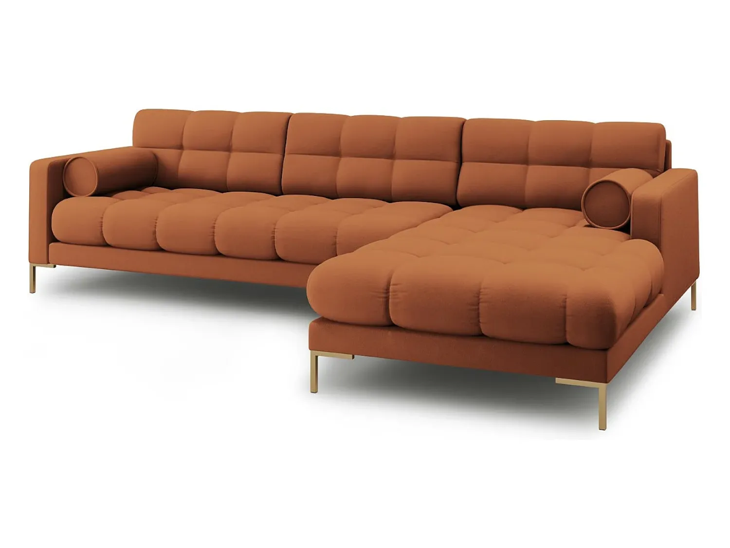 Sofá|Cosmopolitan Design - Sofá de canto direito "Bali" 5 lugares em tecido estrutural tijolo - 293x185x75cm Terracota