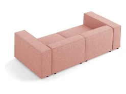 Sale Cosmopolitan Design - Sofá "Arendal" 3 lugares em tecido chenille - 204x102x70cm Rosa