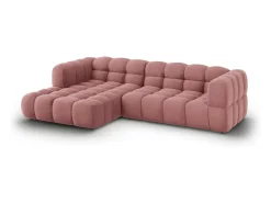 Sofá*Cosmopolitan Design - Sofá modular de canto esquerdo "Sky" 4 lugares em veludo salmão - 272x162x75cm Rosa claro