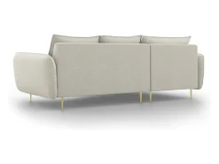 Cosmopolitan Design - Sofá de canto esquerdo "Vienna" 5 lugares em tecido estrutural claro - 255x170x95cm^ Sofá