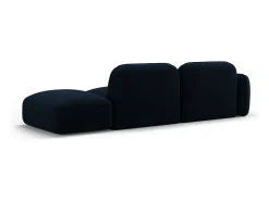 Cosmopolitan Design - Sofá modular direito "Sydney" 3 lugares em veludo azul real - 295x90x70cm^ Sofá