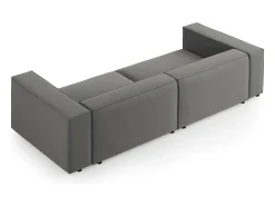 Cosmopolitan Design - Sofá "Arendal" 4 lugares em veludo cimento - 244x102x70cm^ Sofá
