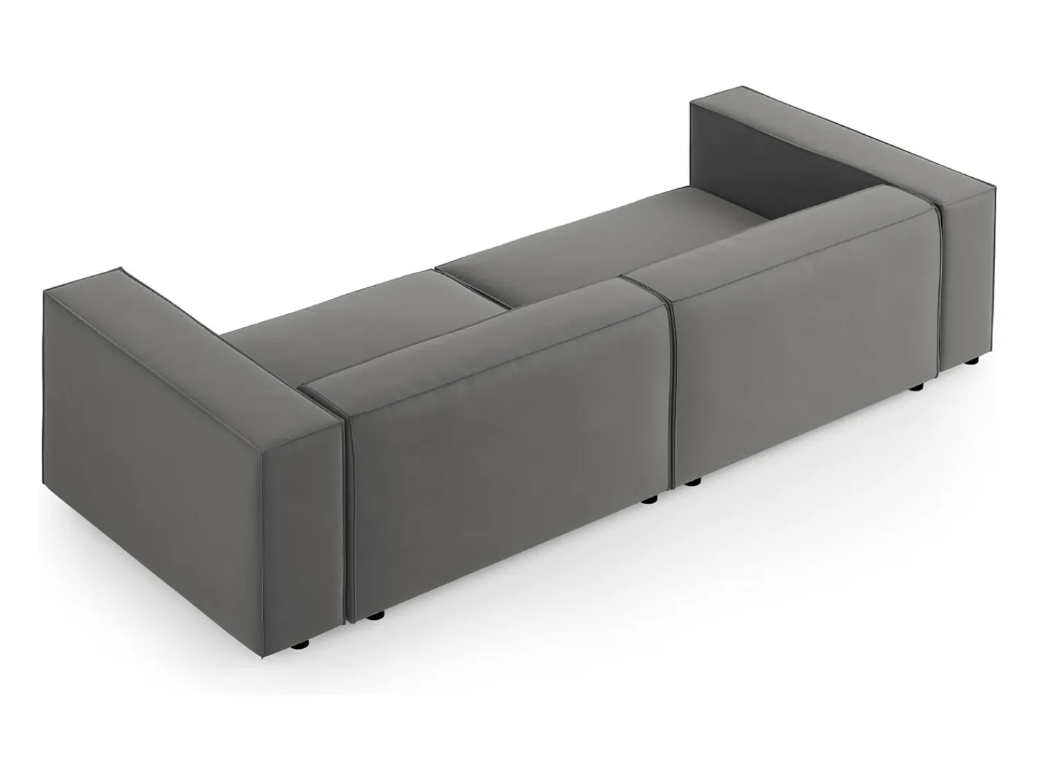 Cosmopolitan Design - Sofá "Arendal" 4 lugares em veludo cimento - 244x102x70cm^ Sofá