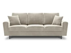 Cosmopolitan Design - Sofá-cama com compartimento de arrumação "Kyoto" 3 lugares em veludo claro - 235x100x88cm^ Sofá