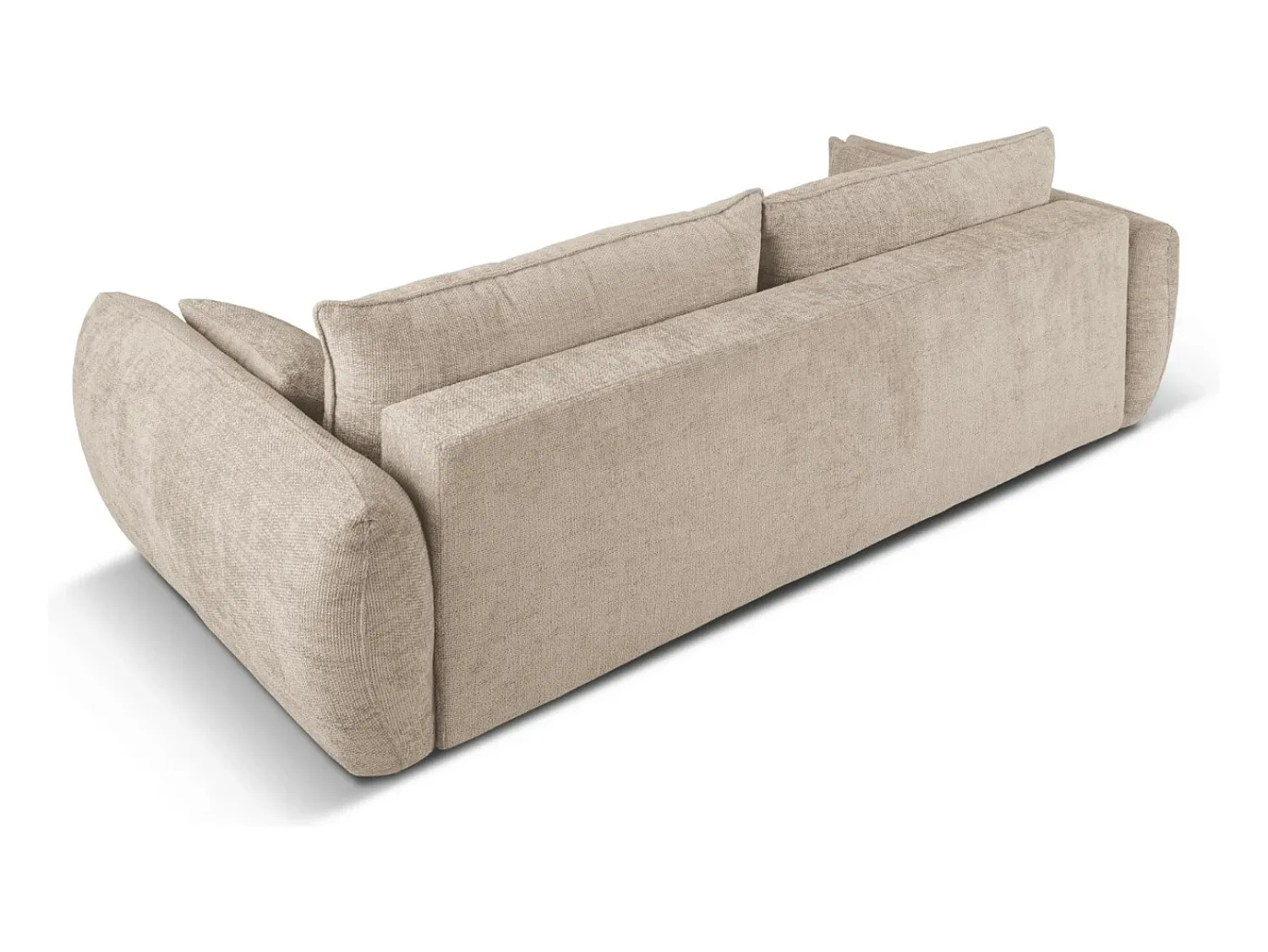 Discount Cosmopolitan Design - Sofá-cama com compartimento de arrumação "Matera" 3 lugares em tecido chenille - 240x108x86cm Bege