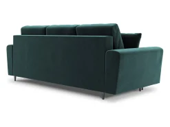 Sofá|Cosmopolitan Design - Sofá-cama com compartimento de arrumação "Kyoto" 3 lugares em veludo petróleo - 235x100x88cm Verde esmeralda