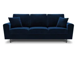 Sofá|Cosmopolitan Design - Sofá-cama com compartimento de arrumação "Kyoto" 3 lugares em veludo azul real - 235x100x88cm Azul escuro