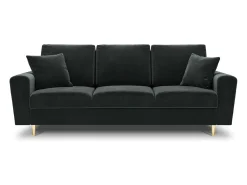 Cosmopolitan Design - Sofá-cama com compartimento de arrumação "Kyoto" 3 lugares em veludo cinza escuro - 235x100x88cm^ Sofá