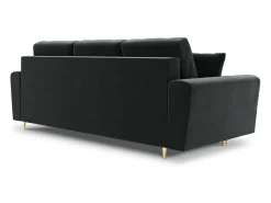 Cosmopolitan Design - Sofá-cama com compartimento de arrumação "Kyoto" 3 lugares em veludo cinza escuro - 235x100x88cm^ Sofá