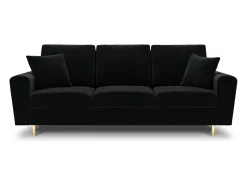 Sofá*Cosmopolitan Design - Sofá-cama com compartimento de arrumação "Kyoto" 3 lugares em veludo - 235x100x88cm Preto