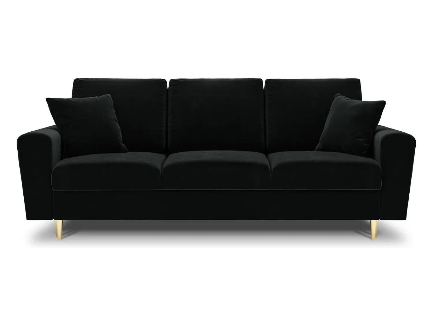 Sofá*Cosmopolitan Design - Sofá-cama com compartimento de arrumação "Kyoto" 3 lugares em veludo - 235x100x88cm Preto