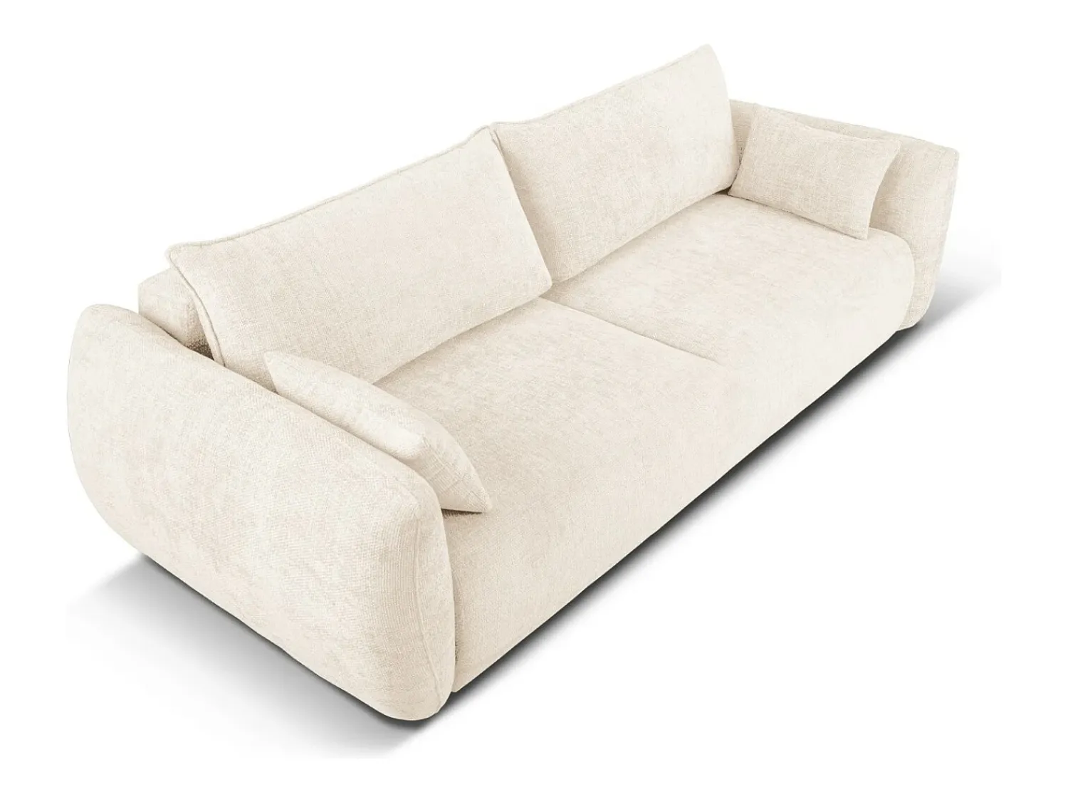 Cosmopolitan Design - Sofá-cama com compartimento de arrumação "Matera" 3 lugares em tecido chenille claro - 240x108x86cm^ Sofá